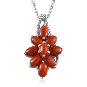 Burmese Red Jade Pendant Necklace (20 in)